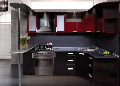 Бордовый в интерьере кухни: 80 фото, сочетания цветов в дизайне