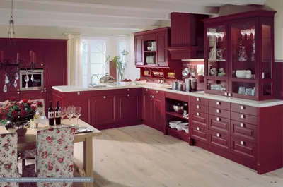 Кухня Бордо: 50 фото идей дизайна кухонного помещения цвета вишня своими  руками