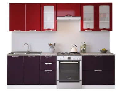Кухня Равенна Вива 2,6 м бордо/фиолет купить в Якутске онлайн в  интернет-магазине \"Саха-Мебель\".