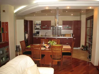Дизайн кухни со столовой и гостиной в частном доме: фото идей планировки