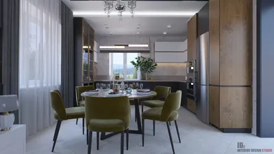 кухня-гостиная в частном доме » Студия дизайна \"Interior Design Studio\" -  Дизайн квартир, коттеджей, домов и других помещений в Тюмени