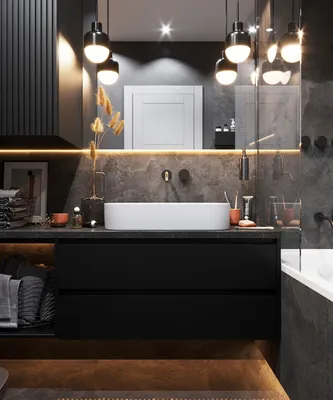 Темная ванная комната: 35 идеальных фото | Candellabra
