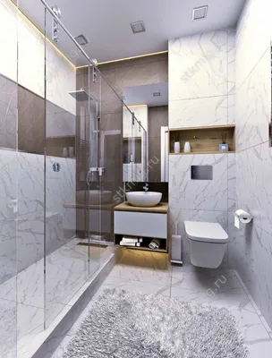 Дизайн ванной комнаты 4 кв.м. г. Екатеринбург, ул. Белинского 86 в стиле Хай -тек