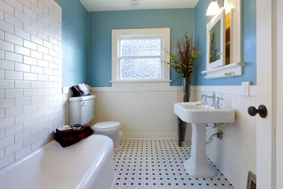 Варианты отделки ванной комнаты без плитки - 68 фото