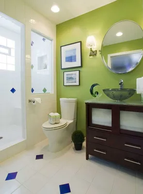 Варианты покраски ванной комнаты - 73 фото