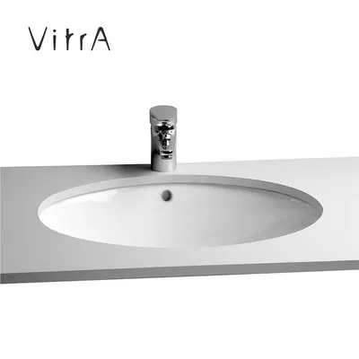 VITRA S20 6069B003-0012 - Врезная раковина для ванной комнаты 59*45 см |  монтаж снизу столешницы, купить в интернет-магазине сантехники Сантехмаг.Ру