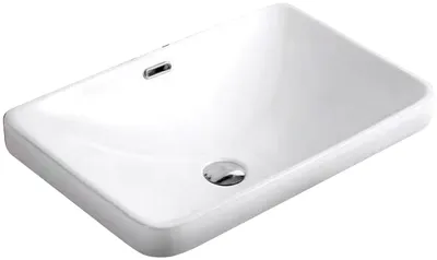 Раковина врезная в ванную, прямоугольная, белая, на столешницу, с переливом  — купить в интернет-магазине по низкой цене на Яндекс Маркете