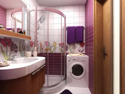 Ванная комната 3 кв. м со стиральной машиной и туалетом: дизайн, фото |  DomoKed.ru