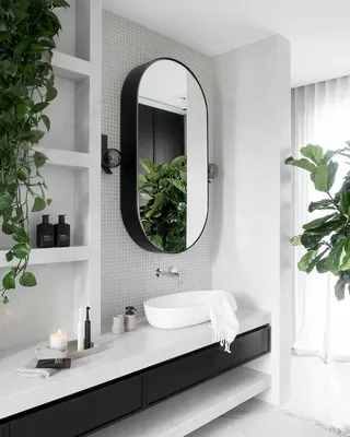 Зеркало в раме для ванной - 57 фото