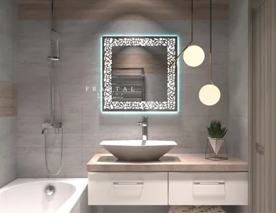 Квадратное зеркало с подсветкой Trace в ванную комнату - цена