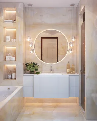 ванная комната, санузел, оникс, керамогранит, круглое зеркало | Bathroom  interior design, Bathroom interior, Bathroom design