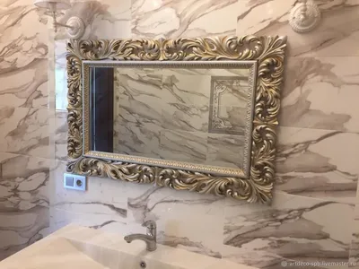 Зеркало в раме для ванной - 73 фото