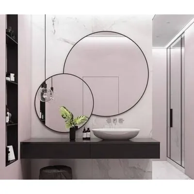 Двойное круглое зеркало в черной металлической раме Амалия — купить в  Москве в интернет-магазине ROSESTAR, цена 59 660 ₽