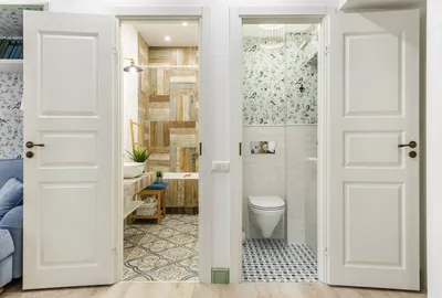 Белая дверь в ванную комнату - 67 фото