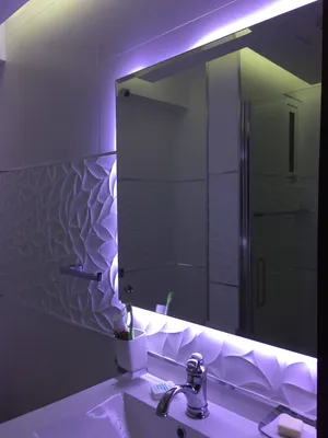 Подсветка ванной комнаты светодиодной лентой - 69 фото