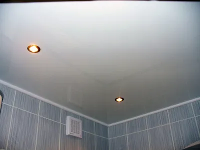 Потолок из пластика в ванной - 67 фото