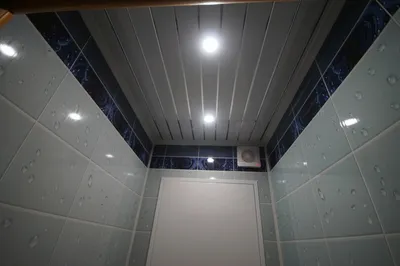 Потолок из панелей ПВХ В туалете - 66 фото