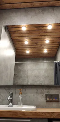 Реечный потолок из сосны в ванной: как это было и как это выглядит.,  декоративные панели , своими руками — Идеи ремонта