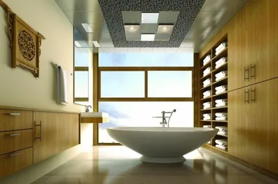 Потолок в ванной комнате: дизайн, материалы, варианты - archidea.com.ua