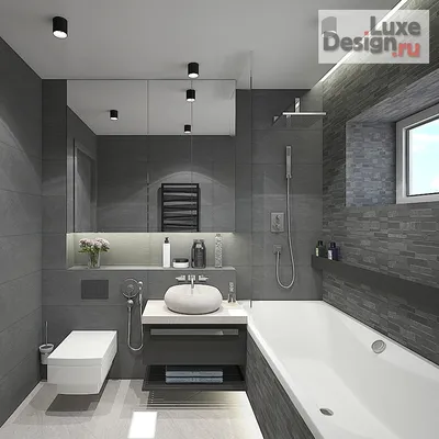 Дизайн интерьера ванной - Дизайн маленькой ванной комнаты с низким потолком