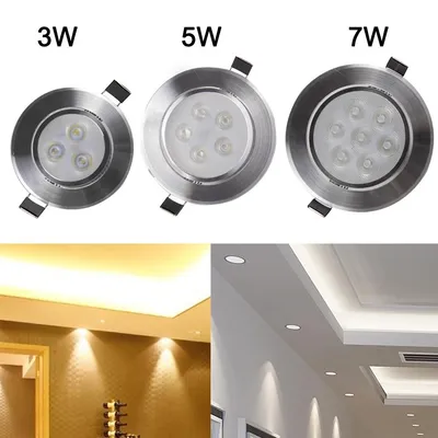 3W / 5W / 7W Светодиодные потолочные светильники Регулировка Встраиваемые  точечные светильники для ванной комнаты купить недорого — выгодные цены,  бесплатная доставка, реальные отзывы с фото — Joom