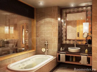 Керамогранит дизайн ванной комнаты - 67 фото