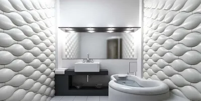 Санузел в 3D: стеновые пластиковые 3Д-панели для ванной комнаты