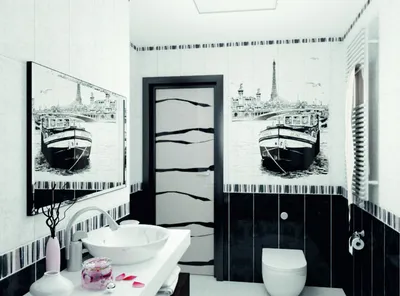 Чёрные панели ПВХ для ванной - 69 фото