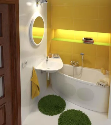 Дизайн маленькой ванной комнаты без туалета: фото интерьера отделки плиткой
