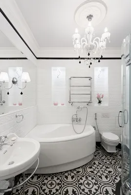 Угловые ванны в маленькой ванной комнате: смотреть фото на  InteriorExplorer.ru