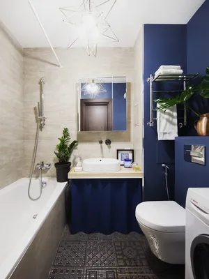 Синяя ванная комната: 107 фото, правила оформления дизайна