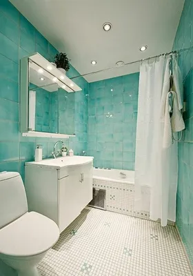 Ванные комнаты в бирюзовых тонах (58 фото)