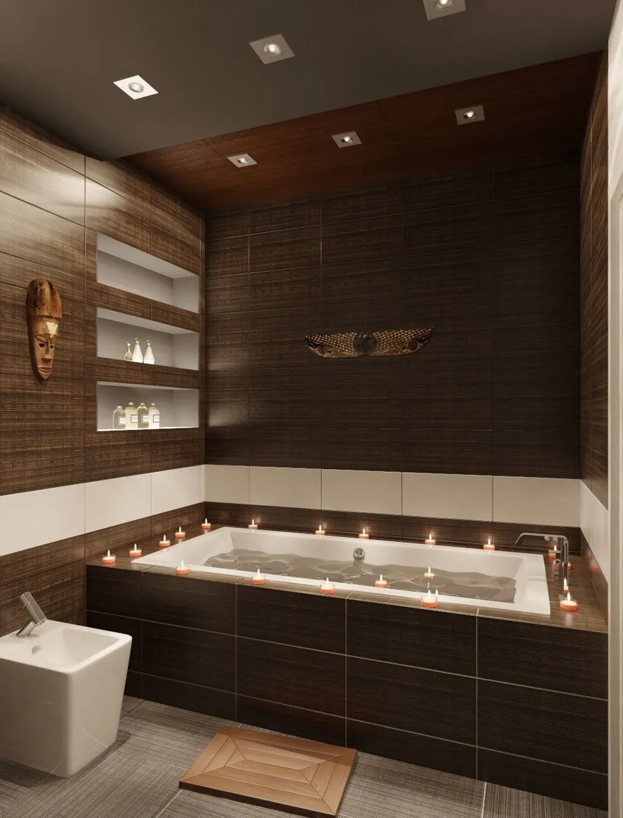 Дизайн коричневой ванной