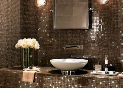 Разнообразие плитки мозаики для отделки в ванной комнате для создания  дизайна