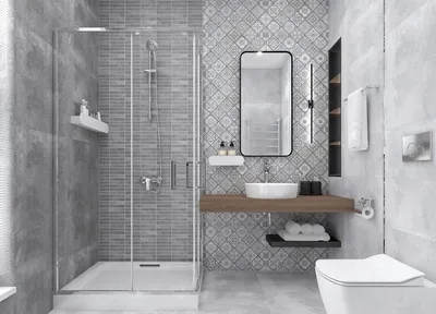 Дизайн-проект Etnis мозаика серый плитка готовые решения для ванной комнаты  цена, фото, купить на сайте Laparet