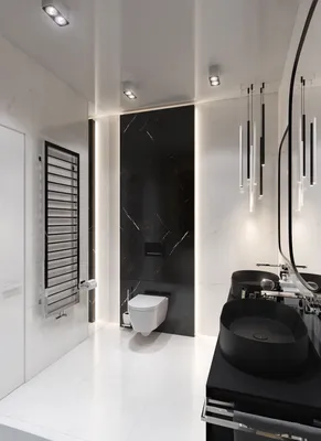 Черно-белая ванная комната: идеи дизайна (+40 фото)