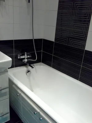 Черно-белая маленькая ванная комната дизайн » Картинки и фотографии дизайна  квартир, домов, коттеджей