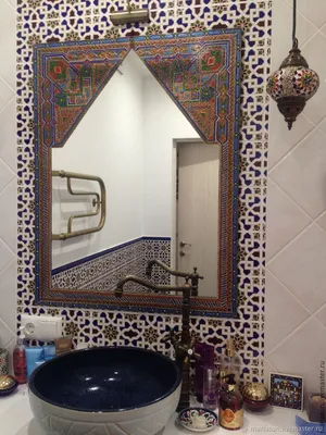 Зеркало для ванной \"Восточное\" – заказать на Ярмарке Мастеров – 9WE3ZRU |  Зеркала, Москва