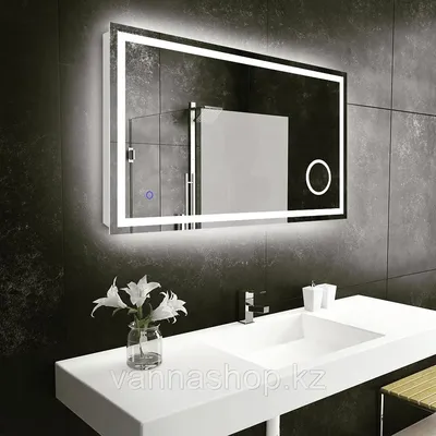 Зеркала с подсветкой Led 100 см на 80 см настенный: продажа, цена в Алматы.  Настенные зеркала от \"Компания VannaShop.kz\" - 69333746