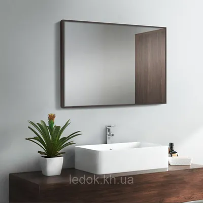 Зеркало в ванную в алюминиевой раме, коричневый цвет 400x600 купить  недорого в Харькове. зеркала для ванных комнат от \"L-Mirror - Магазин  красивых зеркал\": цена, отзывы - 1149219849