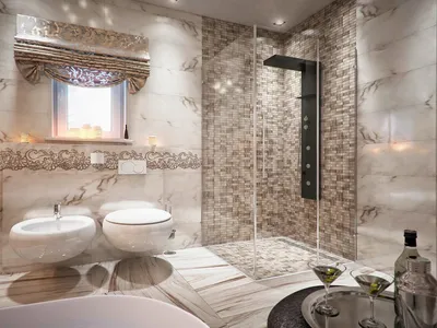 Ванная комната в классическом стиле - фото дизайна интерьера