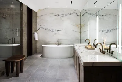 Отзыв: ванная комната под белый мрамор в современном стиле