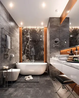 современный дизайн ванной комнаты с плиткой мрамор и дерево Стоковое Фото -  изображение насчитывающей нутряно, элегантность: 213019980