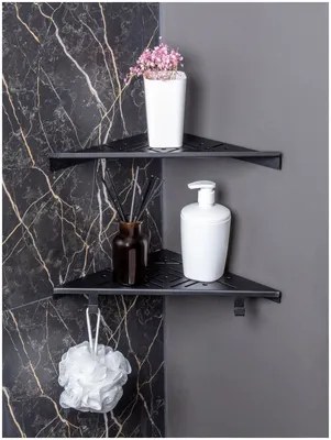 Полки угловые металлические для ванной комнаты 2 шт. Комплект — купить в  интернет-магазине по низкой цене на Яндекс Маркете