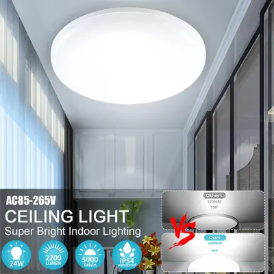 Светодиодный потолочный светильник, круглая панельная Люстра 24 Вт 2200 лм  23 см, домашний декор для комнаты, ванной, кухни, светильник - купить по  выгодной цене | AliExpress