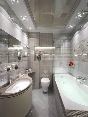 Освещение в ванной комнате с натяжным потолком: выбор светильников, фото  вариантов их расположения