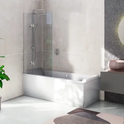 Стеклянные перегородки в ванную Cube | Стеклянная шторка для ванны