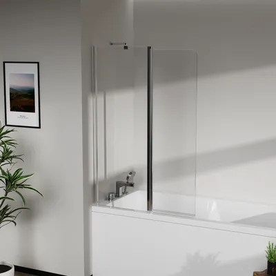ᐉ Стеклянная шторка для ванны AVKO Glass W436 50+40x140 см Chrome