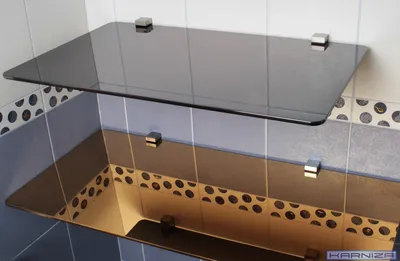 Изготовление стеклянных полочек в ванную комнату на заказ, полки для ванной  от производителя в интернет-магазине Karniza.ru