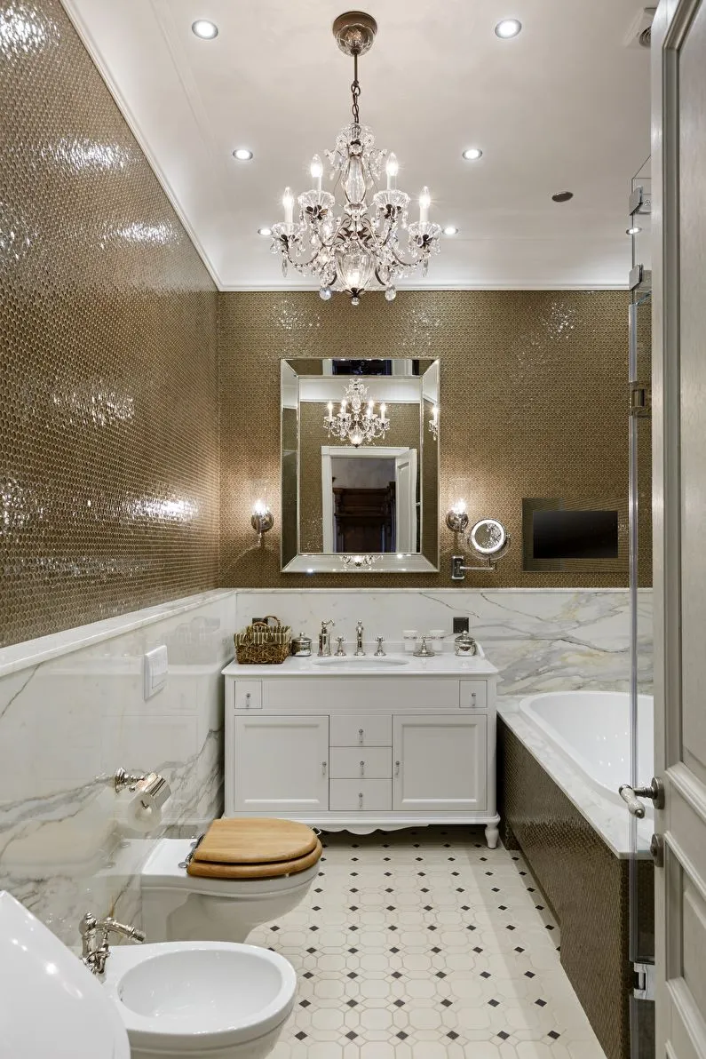 Дизайн ванной комнаты в классическом стиле: фото